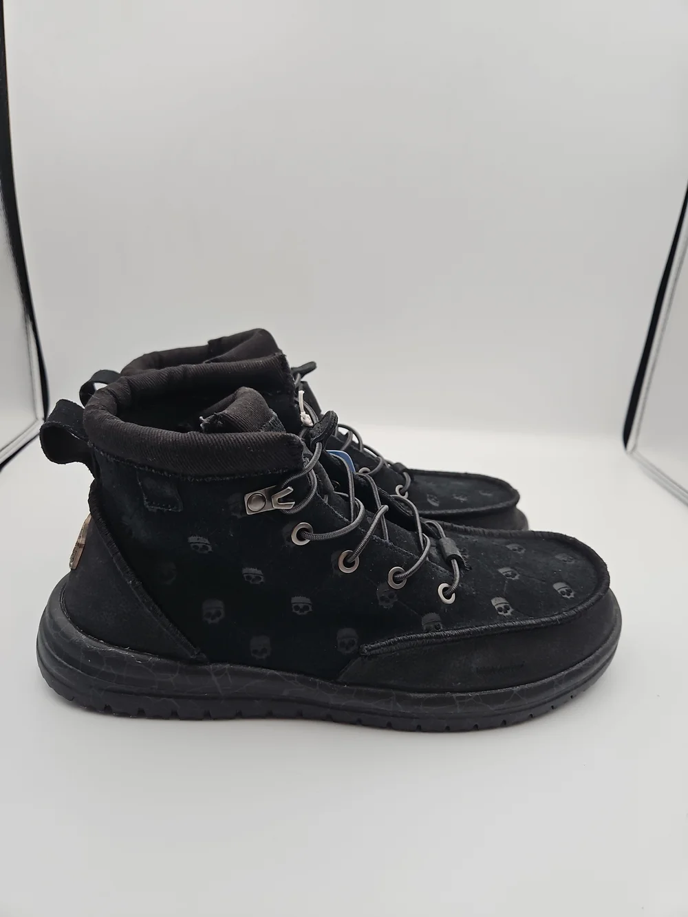 Hey Dude Black Skull-Print Men’s Trek Boots